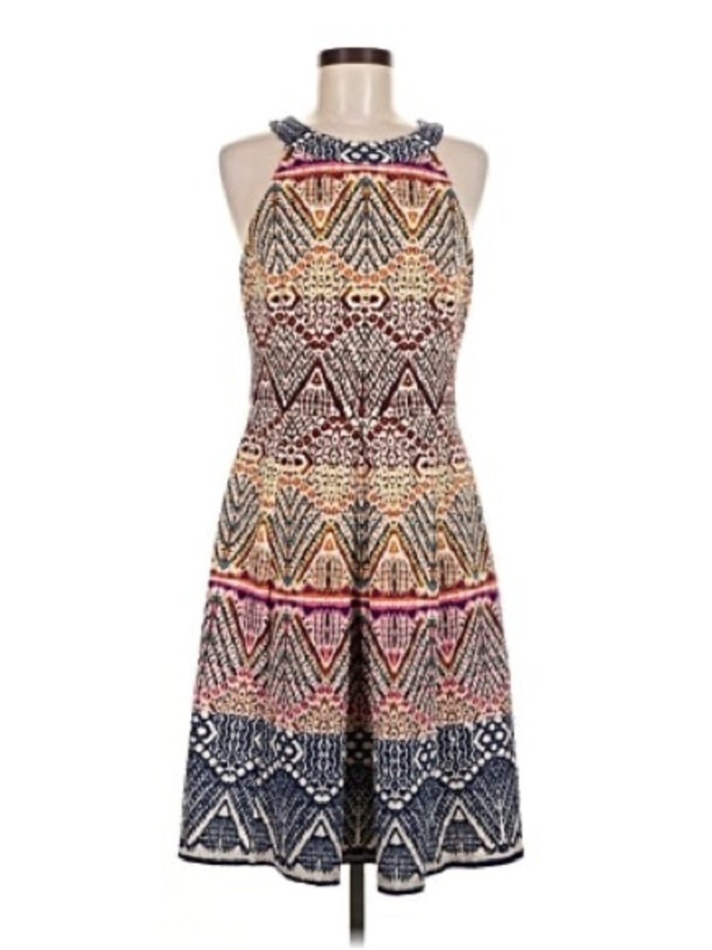 London Times Multi-Color Patterned Halter Women’s Dress